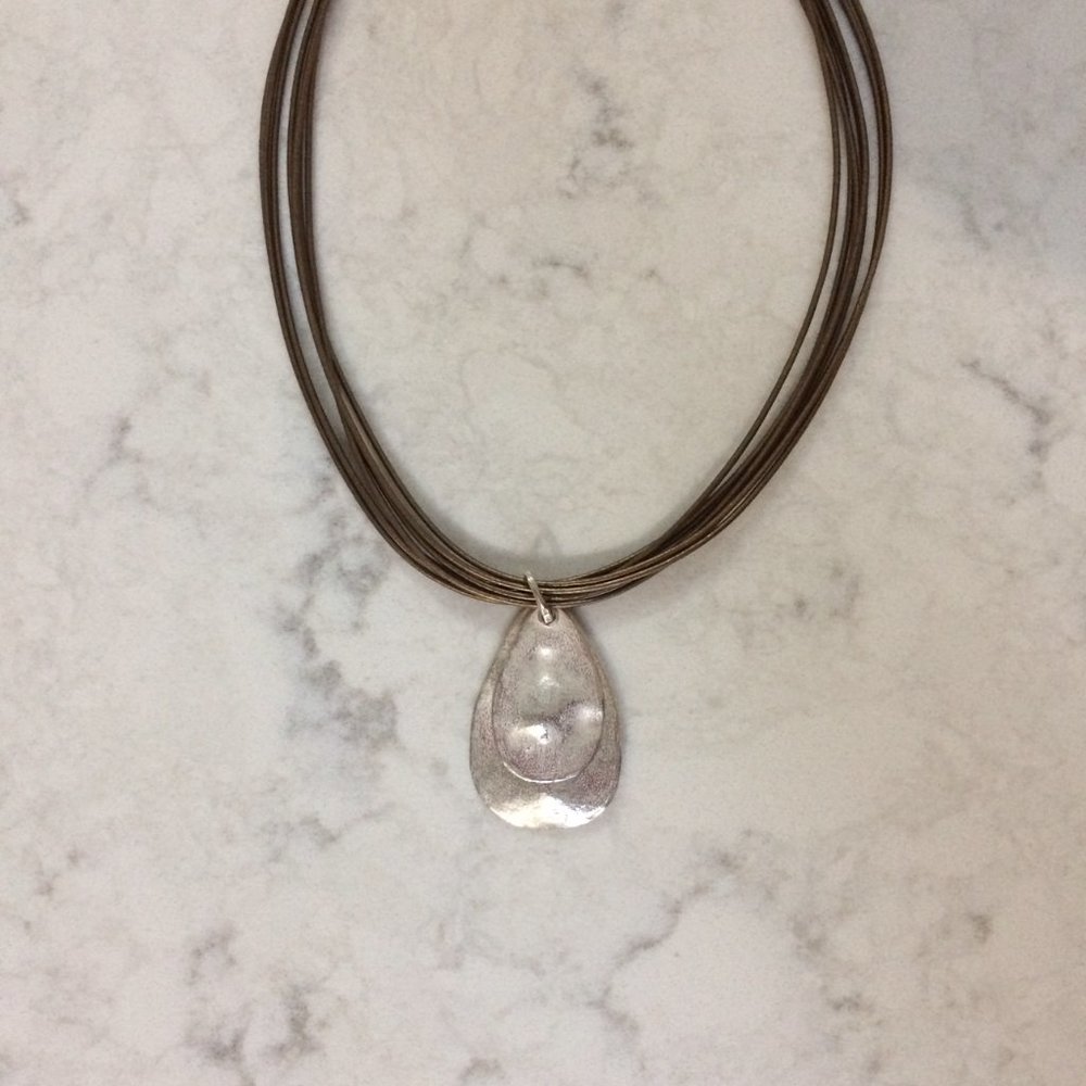 Silpada Sterling Silver Pendant Leather Necklace